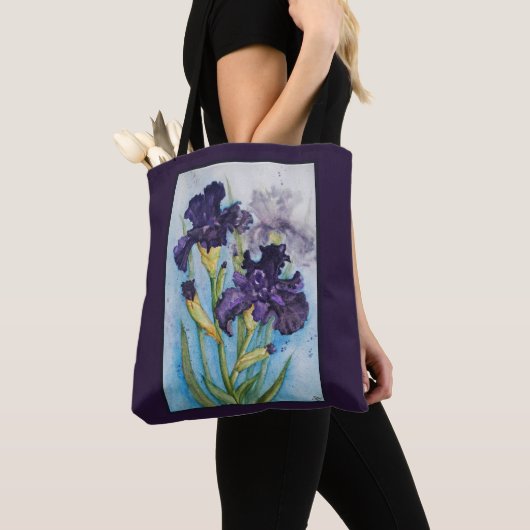 Paarse Iris van de lente Tote Bag (Dichtbij)