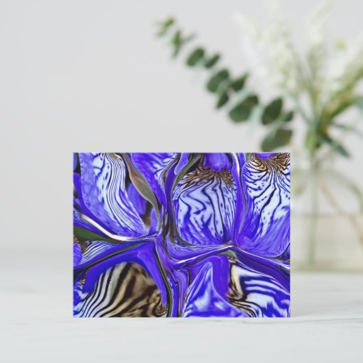 Paarse Iris-ventilator Briefkaart (Staand voorkant)