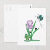 Paarse Iris-ventilator Briefkaart (Voorkant / Achterkant)