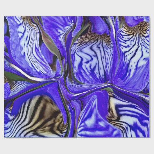 Paarse Iris-ventilator Cadeaupapier (Vlak)