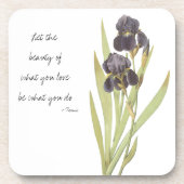 Paarse Iris-ventilator Drankjes Onderzetter (Voorkant)