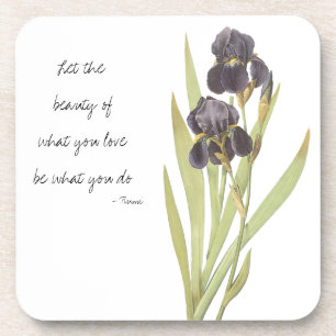 Paarse Iris-ventilator Drankjes Onderzetter