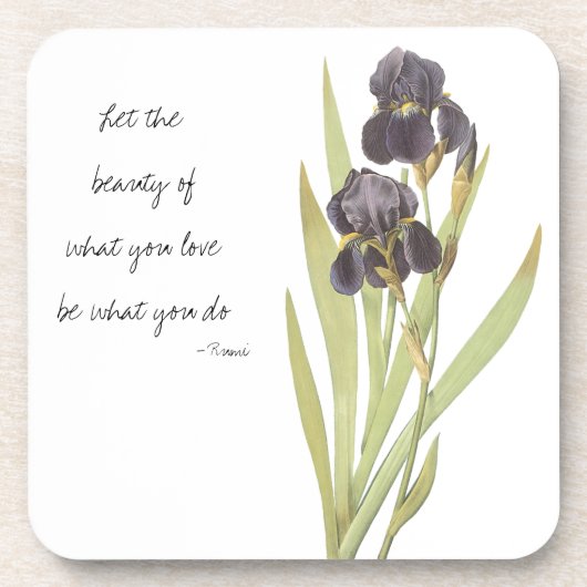 Paarse Iris-ventilator Drankjes Onderzetter (Voorkant)