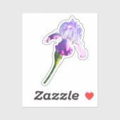 Paarse Iris-ventilator | Geboortedatum februari Sticker (Vel)