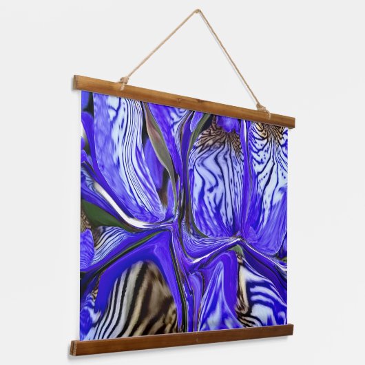 Paarse Iris-ventilator Hangend Wandkleed (Gebogen)