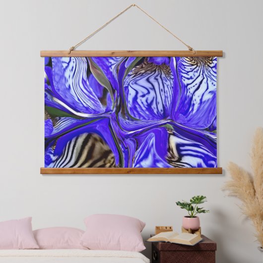 Paarse Iris-ventilator Hangend Wandkleed (Slaapkamer)