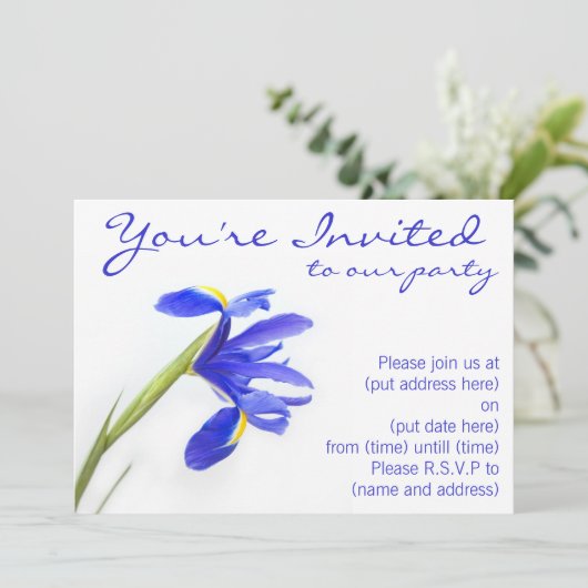 Paarse Iris-ventilator Kaart (Staand voorkant)