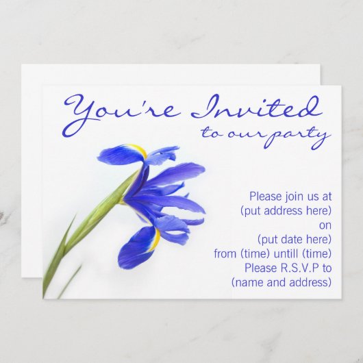 Paarse Iris-ventilator Kaart (Voorkant / Achterkant)