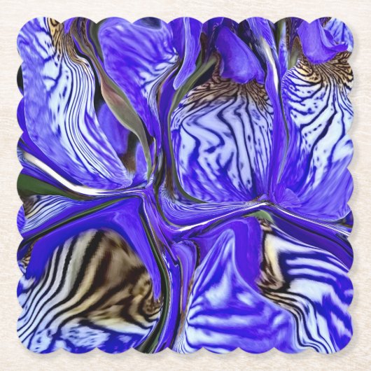 Paarse Iris-ventilator Kartonnen Onderzetters (Voorkant)