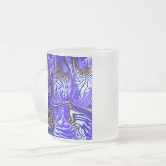 Paarse Iris-ventilator Matglas Koffiemok (Voorkant links)