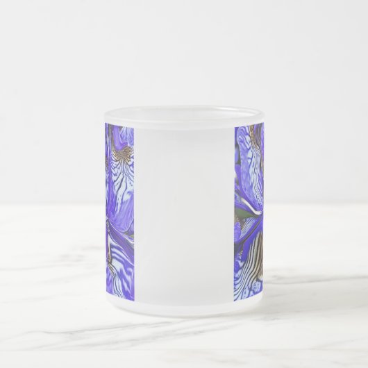 Paarse Iris-ventilator Matglas Koffiemok (Center)