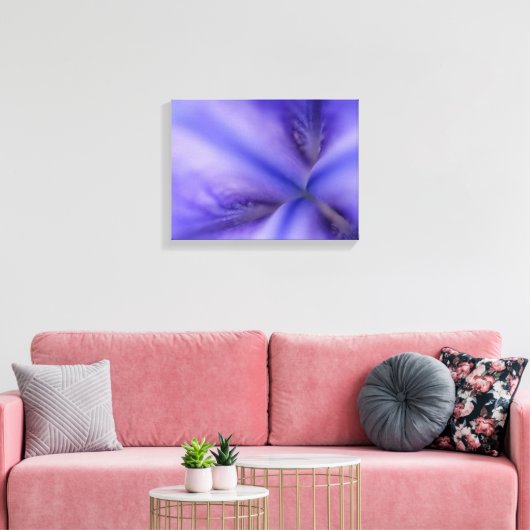 Paarse Iris-ventilator Sluiten Canvas Afdruk (Insitu (Woonkamer))