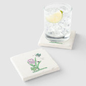 Paarse Iris-ventilator Stenen Onderzetter (Zijkant)