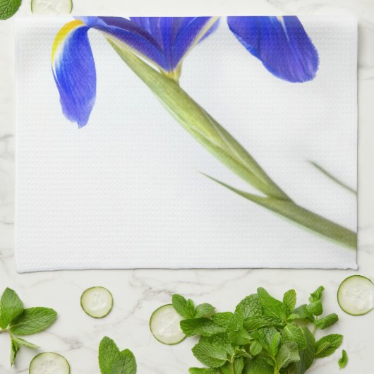 Paarse Iris-ventilator Theedoek (Gevouwen)