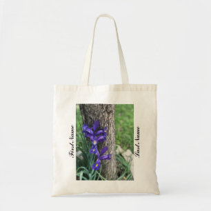 Paarse Iris-ventilator Tote Bag