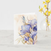 Paarse iris voor sympathie dank u van familie kaart (Gele Bloem)