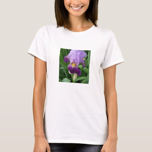 Paarse Iris Vrouwen T-shirt (Voorkant)