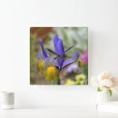 Paarse Iris-wandklok Vierkante Klok (Huis)