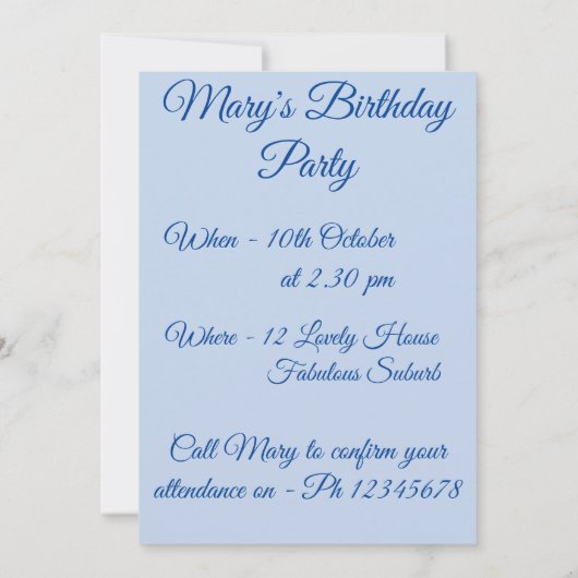 Paarse Iris Waterverf Birthday Uitnodiging voor vr (Achterkant)