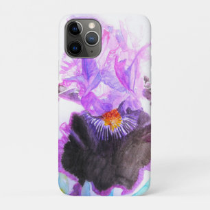 Paarse Iris Waterverf Bloem Bloemisterij Verjaarda Case-Mate iPhone Case