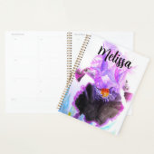 Paarse Iris Waterverf Bloem Bloemisterij Verjaarda Planner (Display)