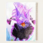 Paarse Iris Waterverf Bloem Bloemisterij Verjaarda Planner (Achterkant)