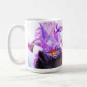 Paarse Iris Waterverf Bloem Bloemschildering Koffiemok (Links)