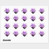 Paarse Iris Waterverf Bloem Bloemstuk Met liefde Hart Sticker (Vel)