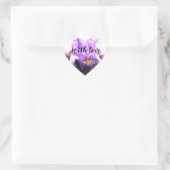 Paarse Iris Waterverf Bloem Bloemstuk Met liefde Hart Sticker (Tas)