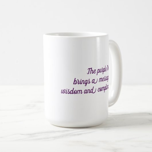 Paarse Iris waterverf bloem en gezegde Koffiemok (Voorkant rechts)