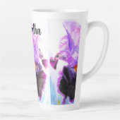 Paarse Iris Waterverf Bloem Schilderij Latte Mok (Rechts)