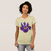 Paarse Iris Waterverf Bloem T-Shirt (Voorkant volledig)
