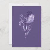 Paarse iris Waterverf bloemige botanische bruiloft Kaart (Achterkant)