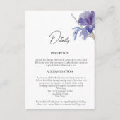 Paarse Iris Waterverf bruiloft - Gegevens Informatiekaartje (Voorkant)