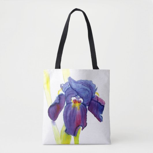 Paarse Iris Waterverf Canvas tas (Voorkant)