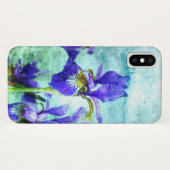 Paarse Iris-Waterverf Case-Mate iPhone Case (Achterkant (horizontaal))