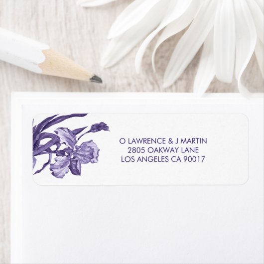 Paarse Iris-Waterverf Etiket (Insitu)