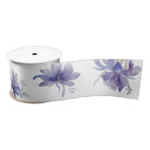 Paarse Iris Waterverf Gift Wrapping Satijnen Lint (Spoel)