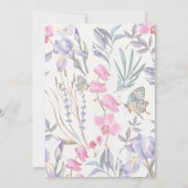 Paarse Iris Waterverf Huwelijk Save the Date Kaart (Achterkant)