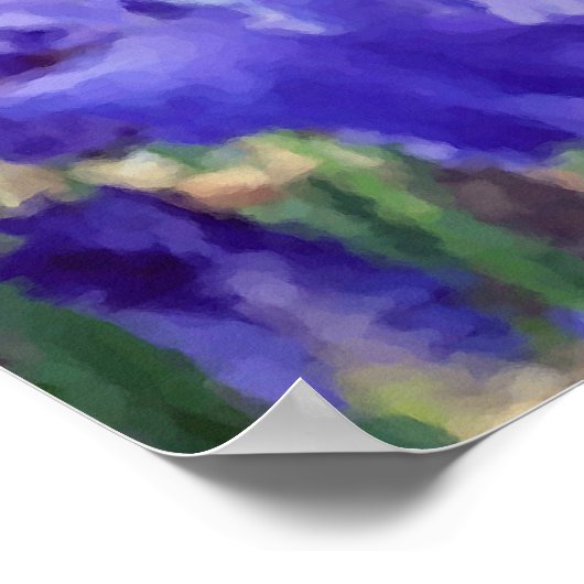 Paarse Iris-Waterverf Poster (Hoek)