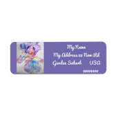 Paarse Iris Waterverf Return Address Labels (Voorkant)
