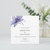 Paarse Iris Waterverf Weddenschap Save The Date (Staand voorkant)