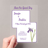 Paarse Iris Waterverf Wedding Acryl Uitnodigingen (Insitu (Draagbaar))