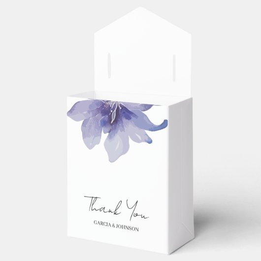 Paarse Iris Waterverf Wedding Bedankdoosjes (Geopend)