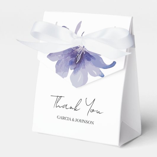Paarse Iris Waterverf Wedding Bedankdoosjes (Voorkant Zijde)