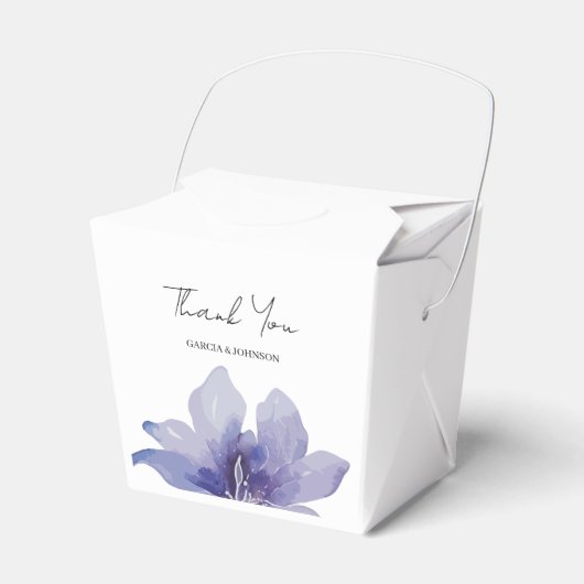 Paarse Iris Waterverf Wedding Bedankdoosjes (Voorkant Zijde)