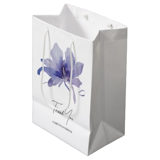 Paarse Iris Waterverf Wedding Medium Cadeauzakje (Voorkant Gekanteld)