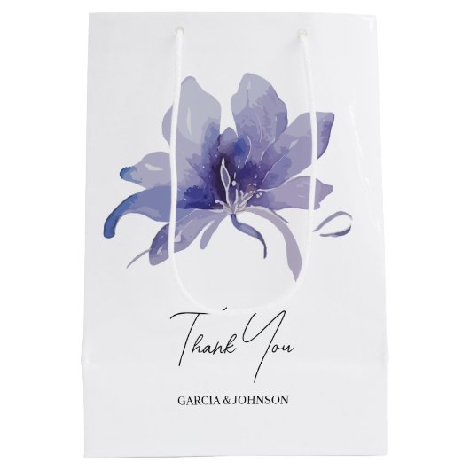 Paarse Iris Waterverf Wedding Medium Cadeauzakje (Achterkant)