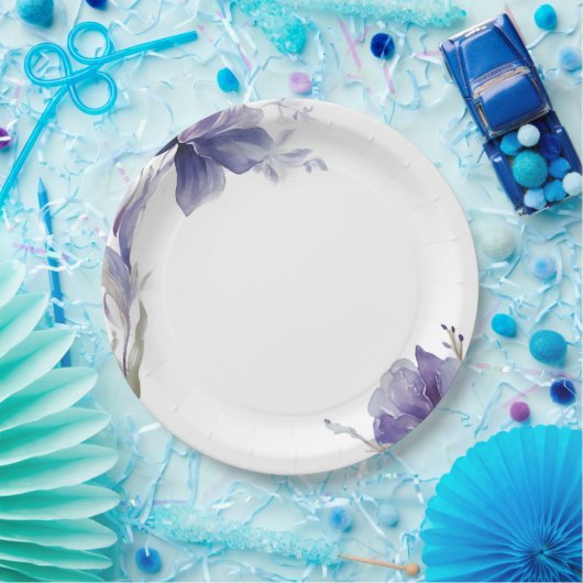 Paarse Iris Waterverf Wedding Papieren Bordje (Feest)