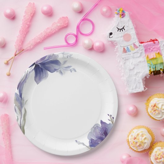 Paarse Iris Waterverf Wedding Papieren Bordje (Feest)